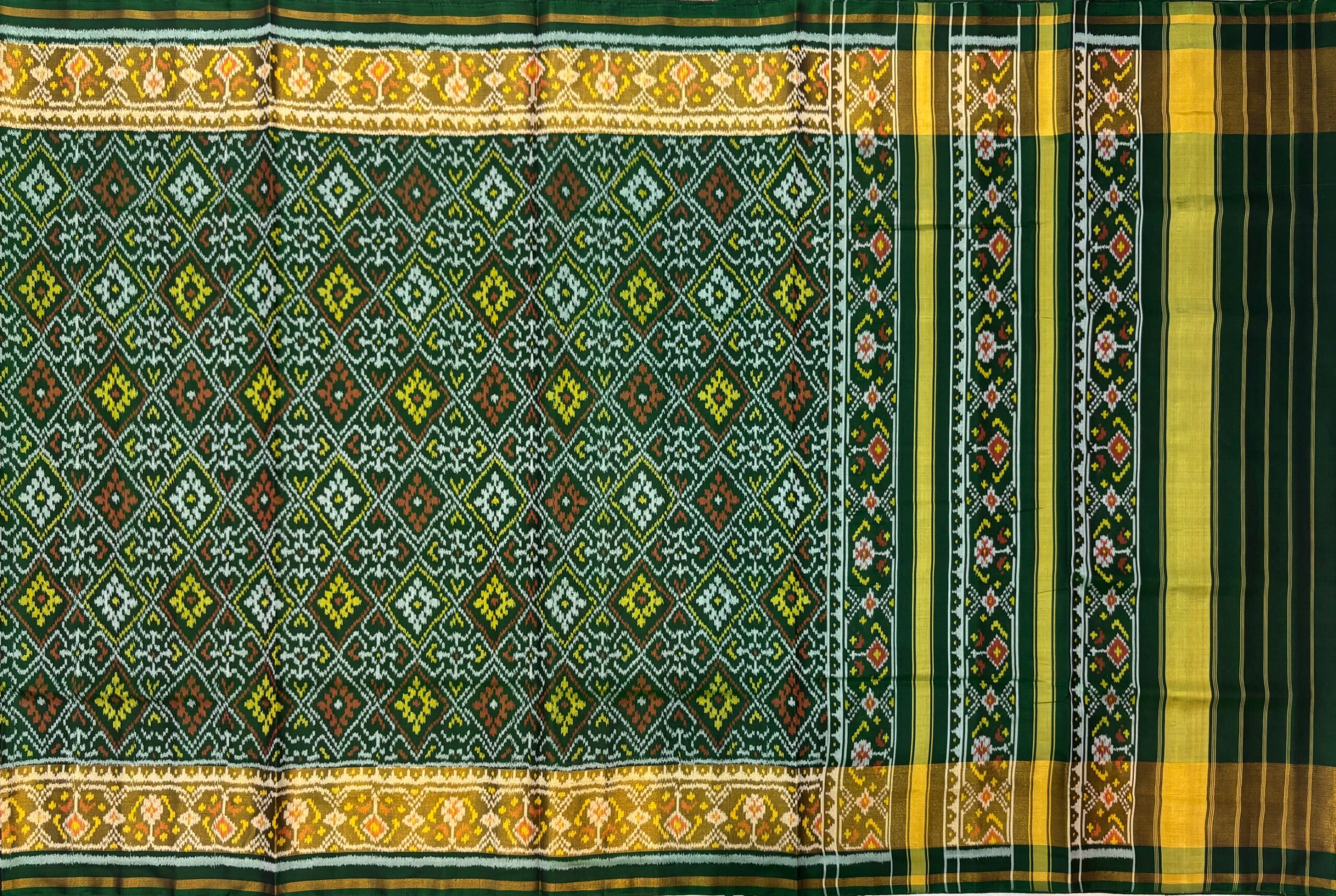 Green Pan Chanda Design Patola Saree - Image 5