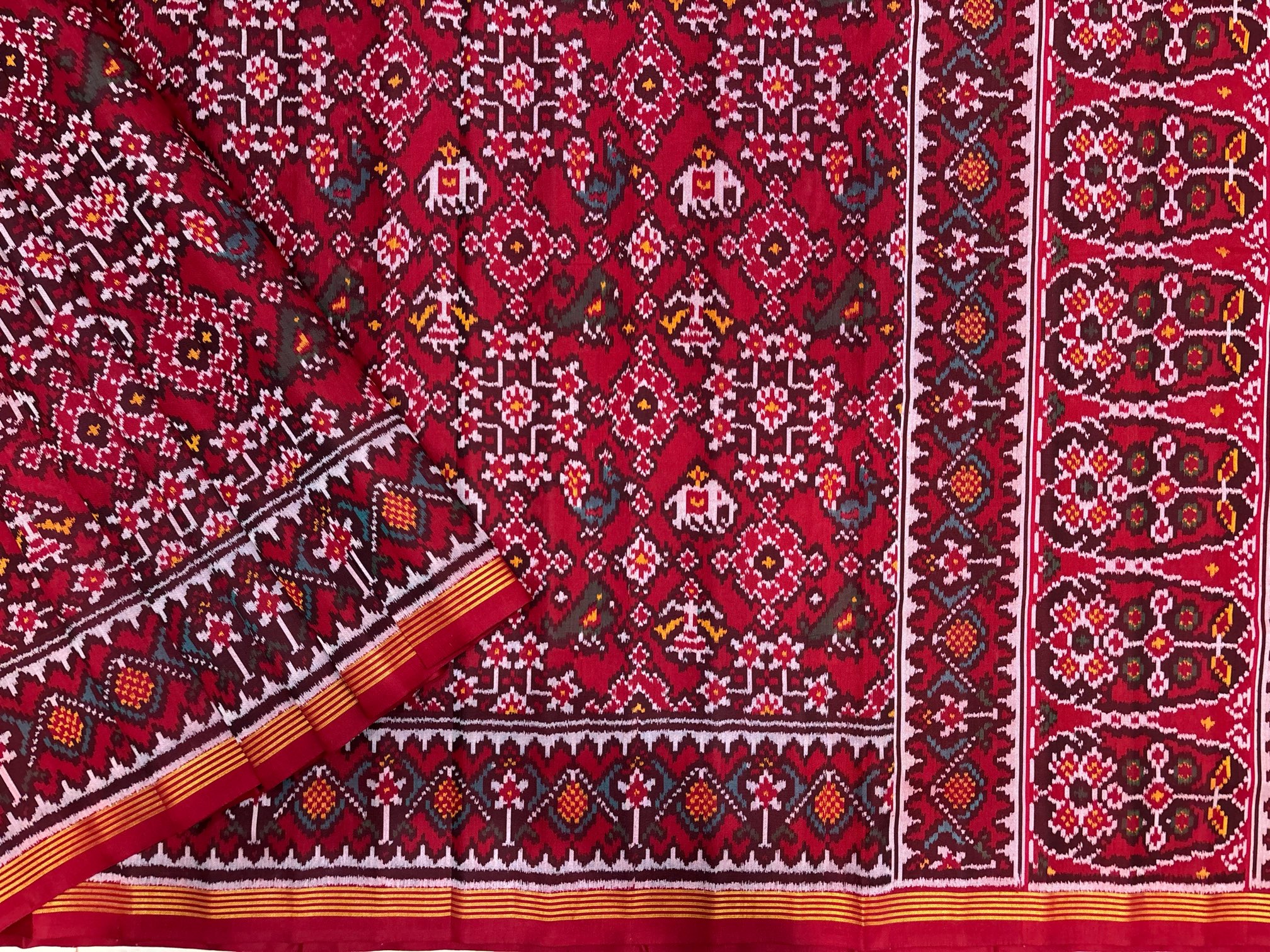 Maroon Navrtna With Narikunj Designer Patola Saree - Image 2