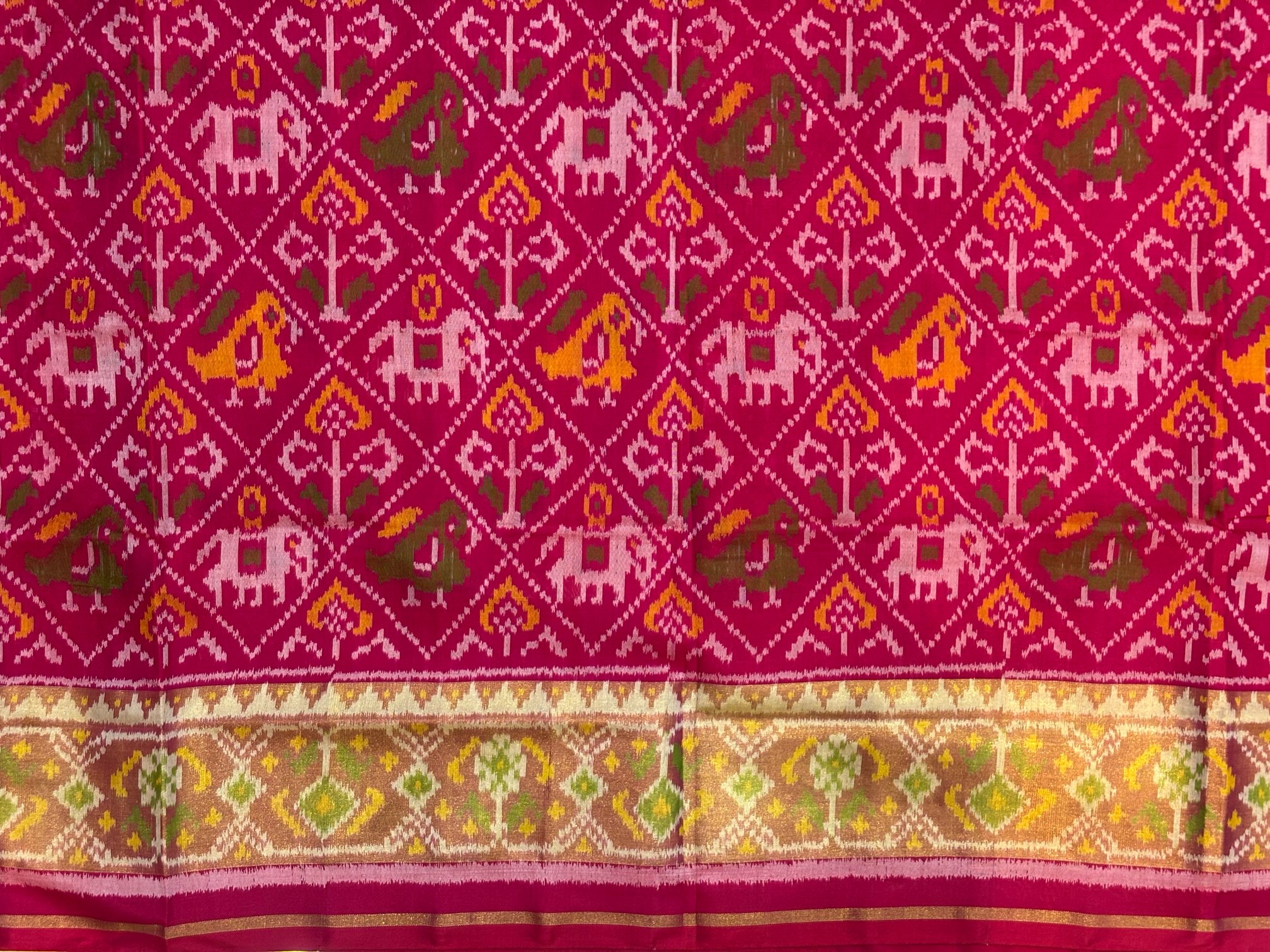 Pink Narikunj Design Patola Saree - Image 4