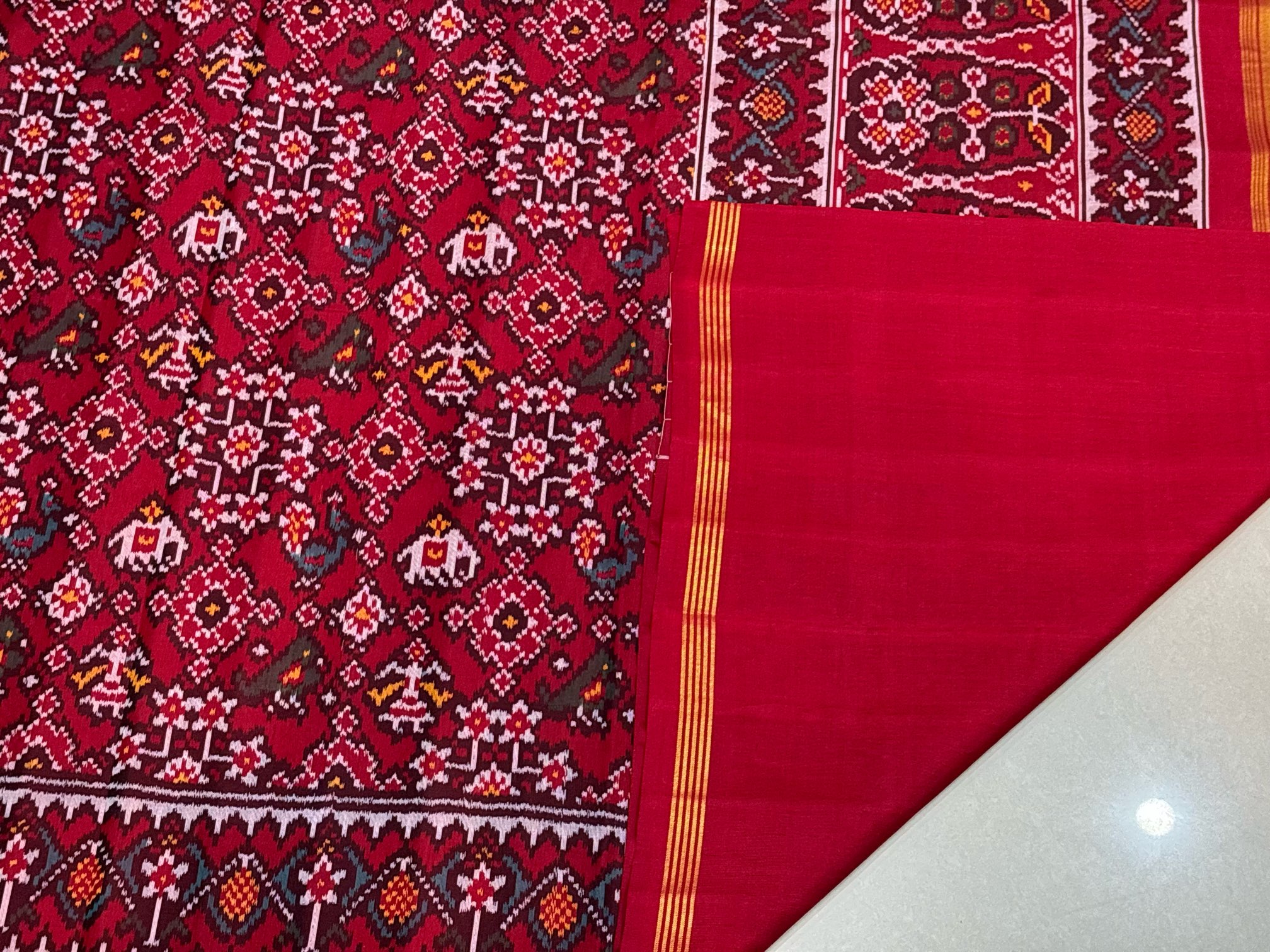 Maroon Navrtna With Narikunj Designer Patola Saree - Image 7