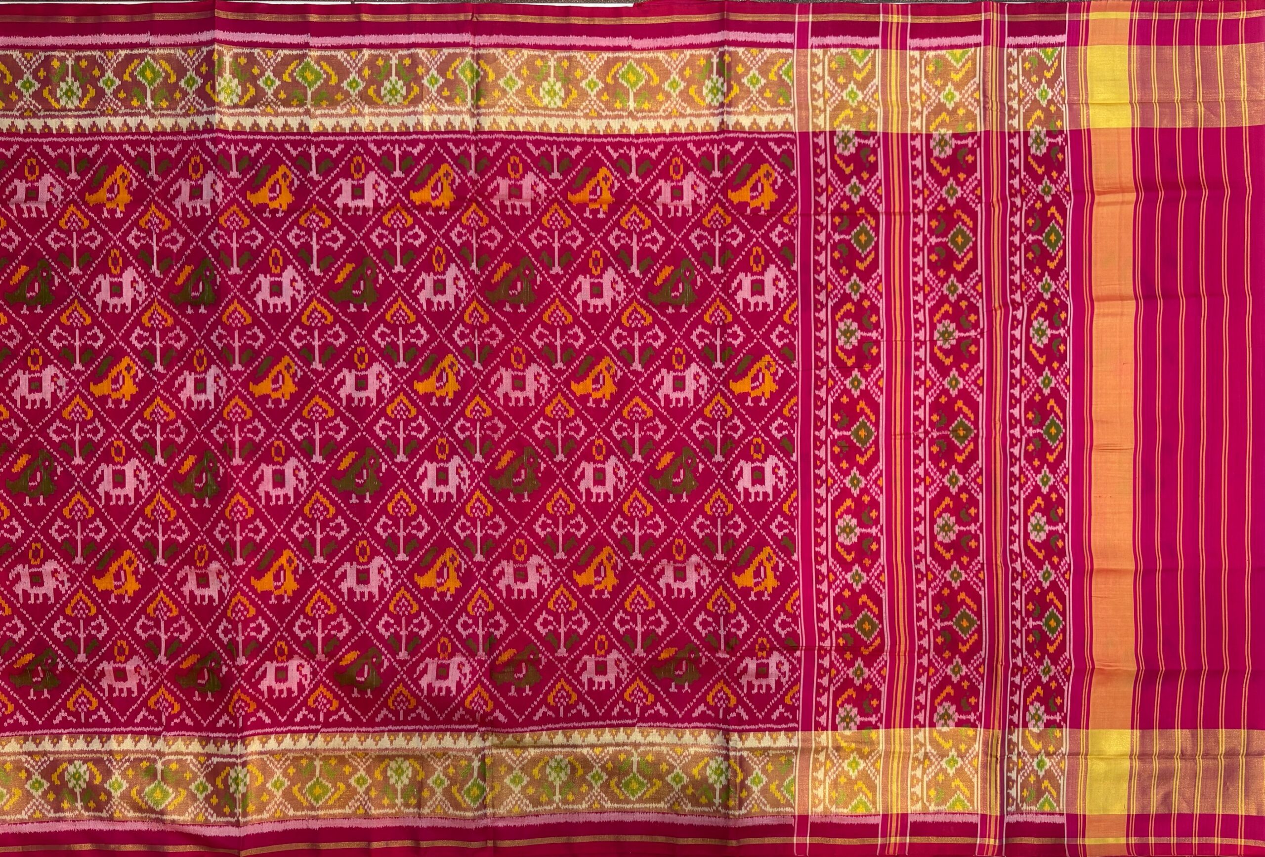 Pink Narikunj Design Patola Saree - Image 5