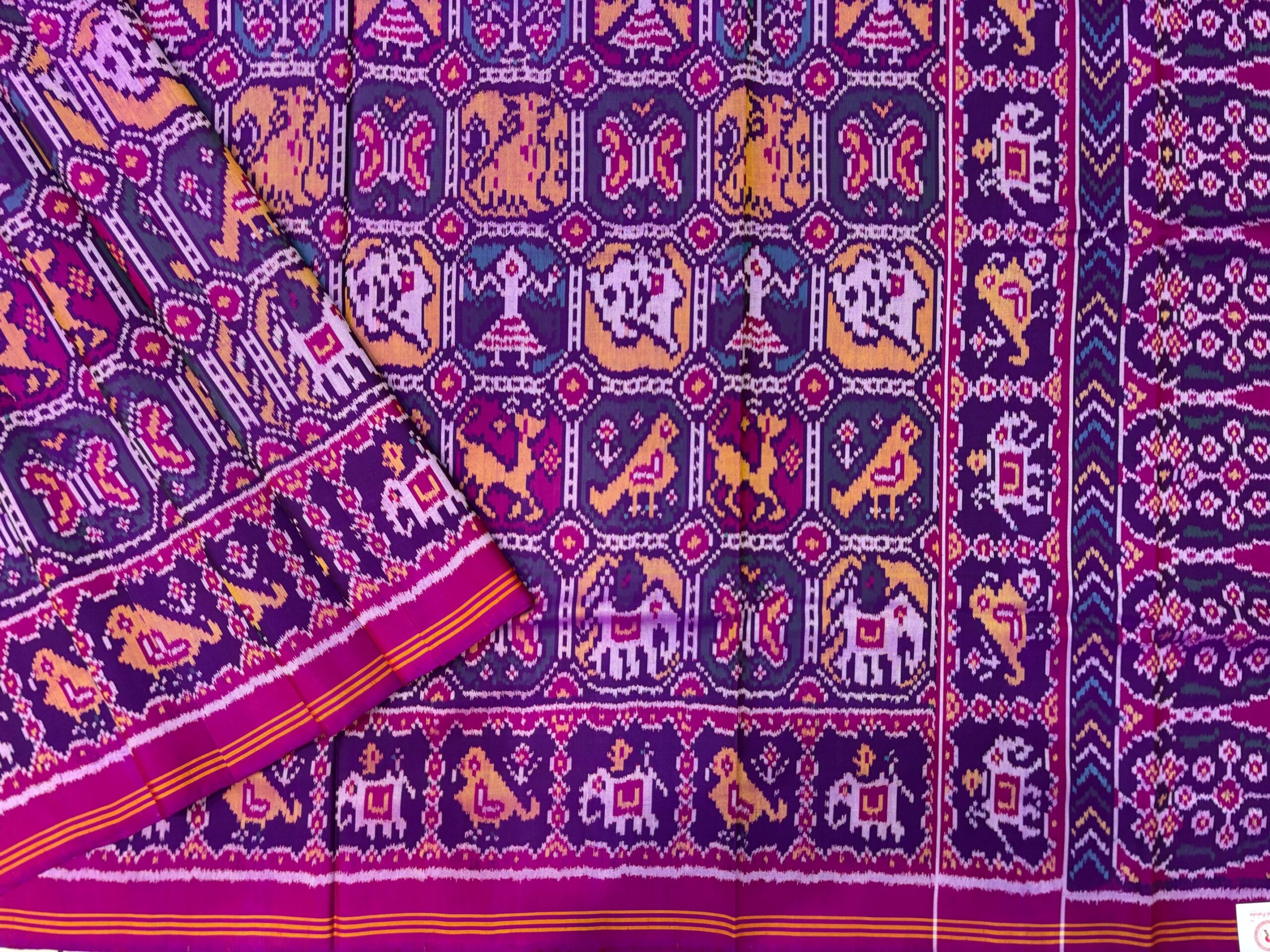 Purple Narikunj Design Patola Saree - Image 2