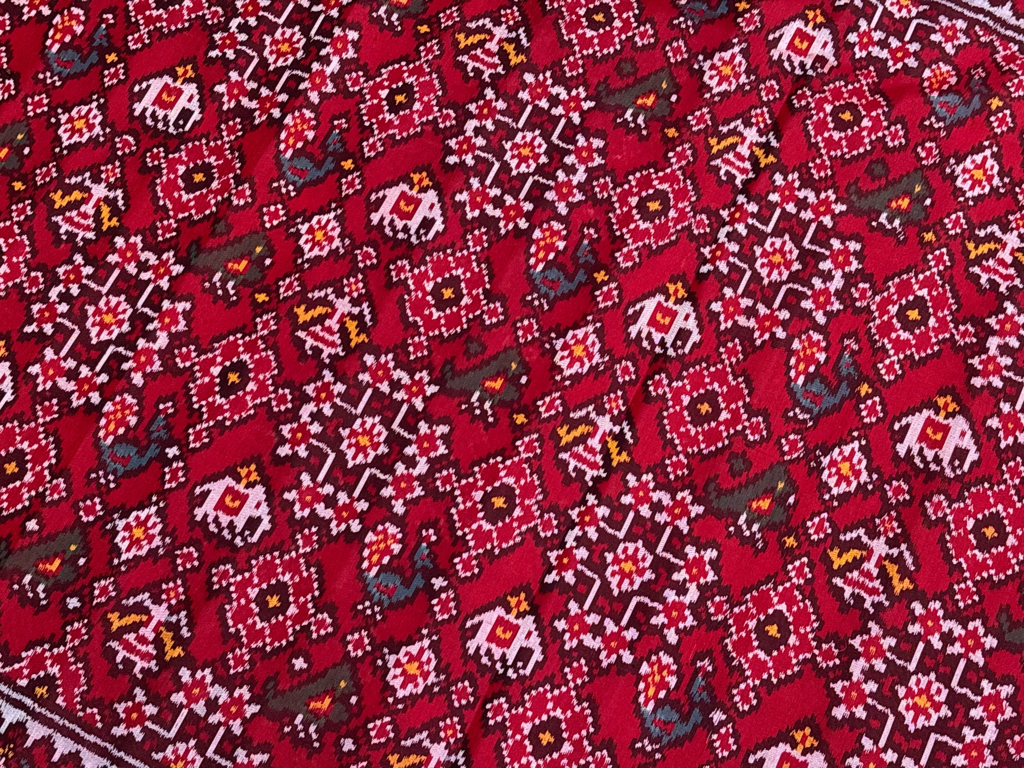 Maroon Navrtna With Narikunj Designer Patola Saree - Image 4