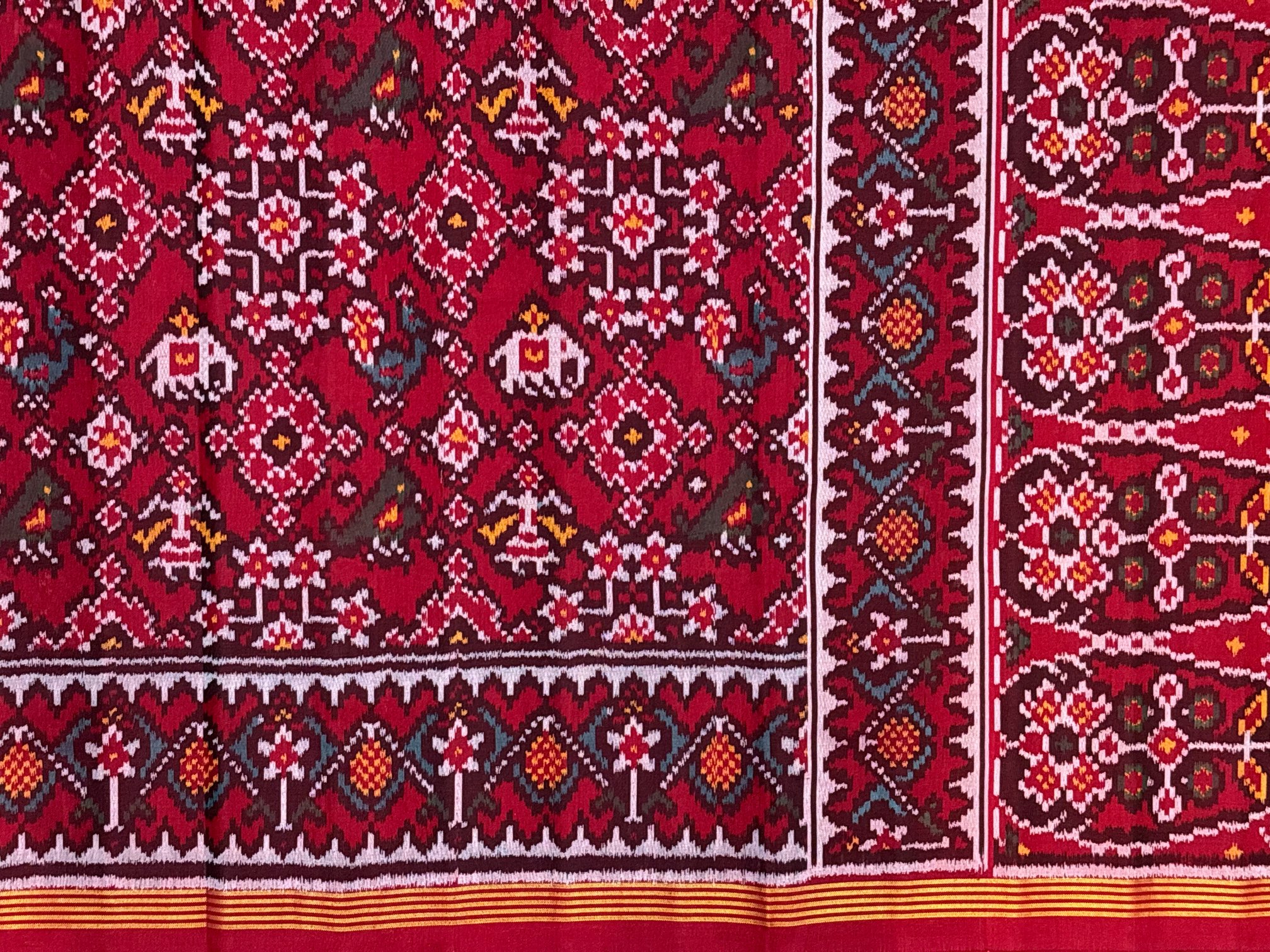 Maroon Navrtna With Narikunj Designer Patola Saree - Image 5