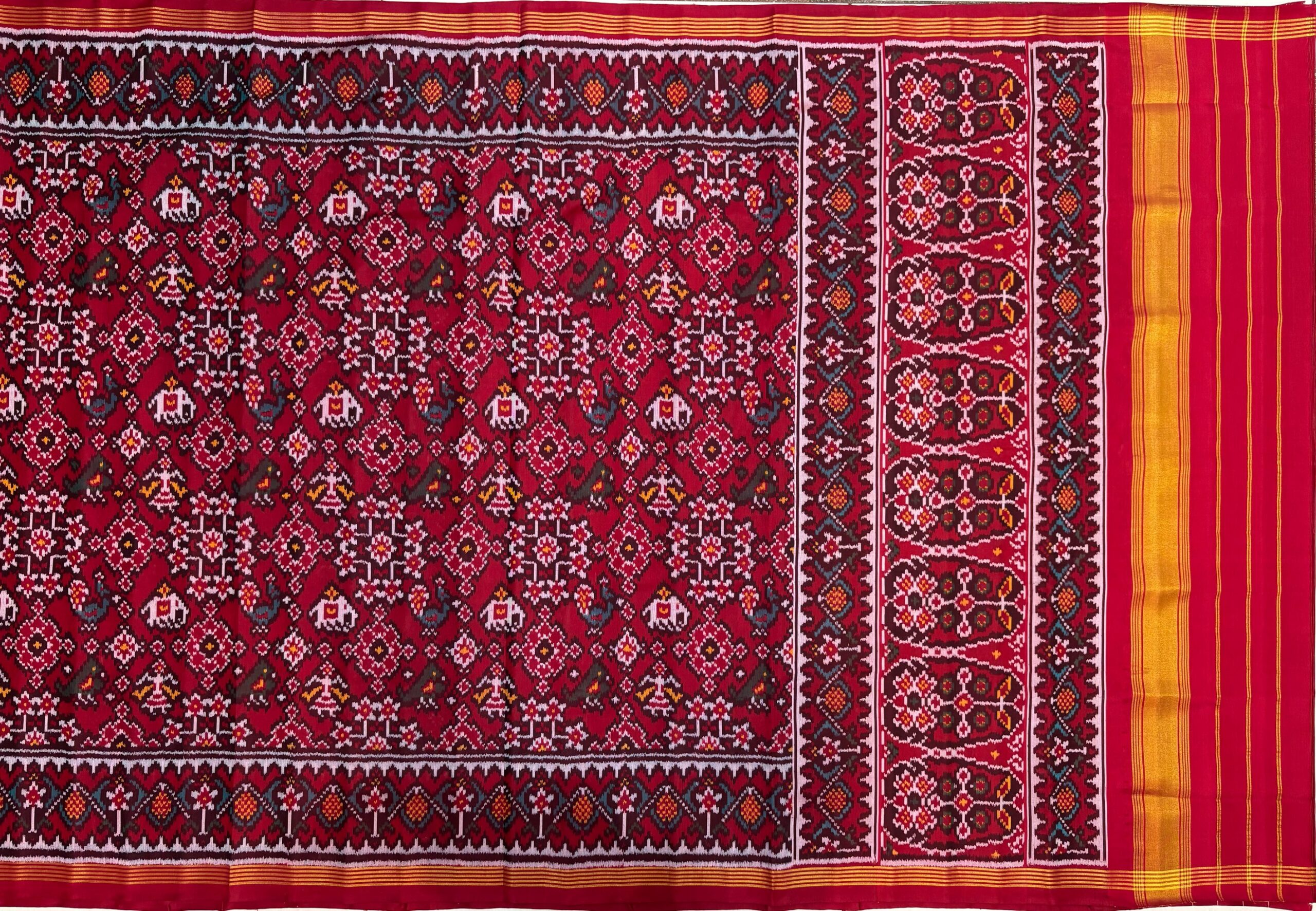 Maroon Navrtna With Narikunj Designer Patola Saree - Image 6