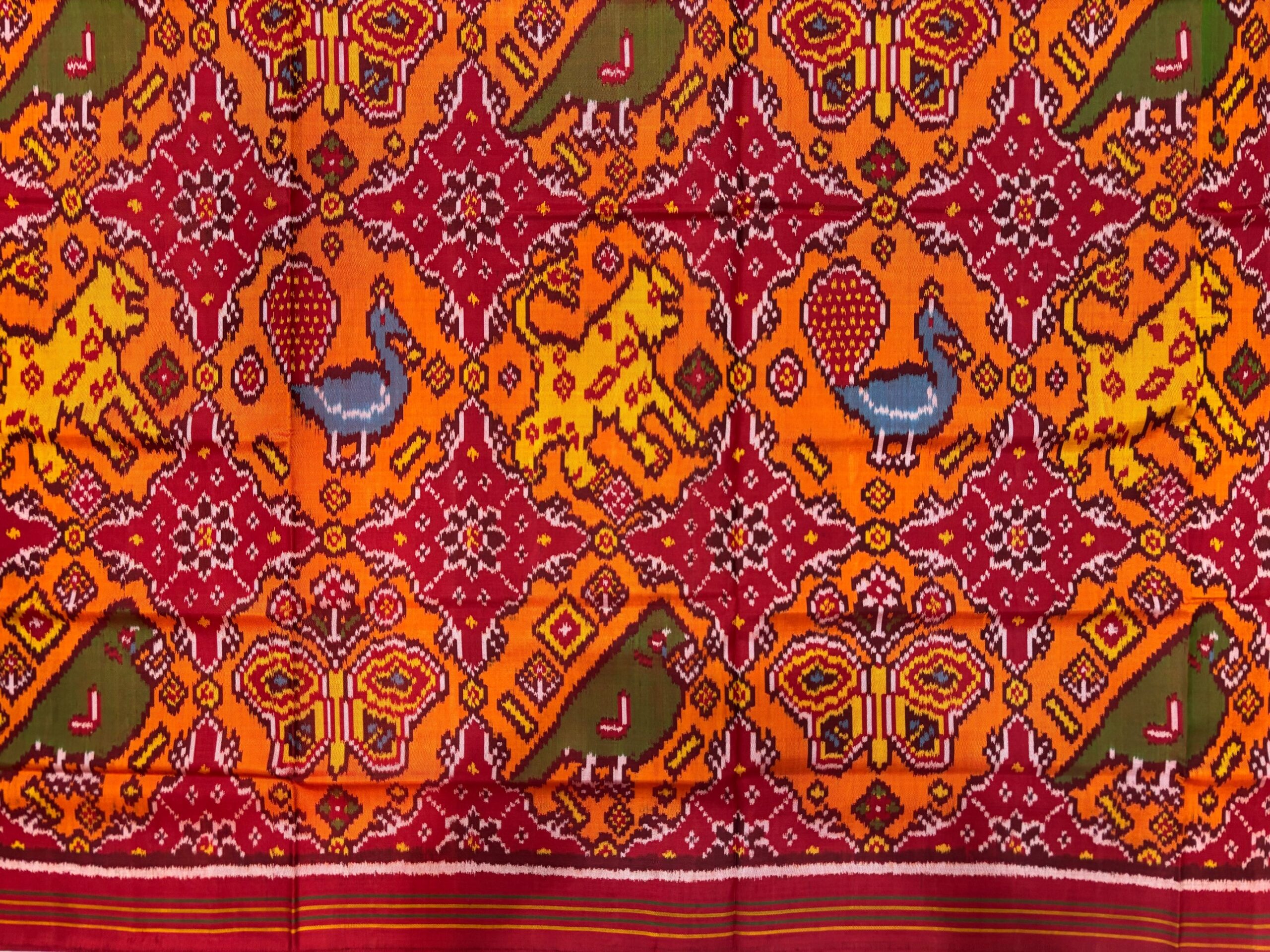 Red & Orange Patola Chabdi Bhat Patola Saree - Image 4
