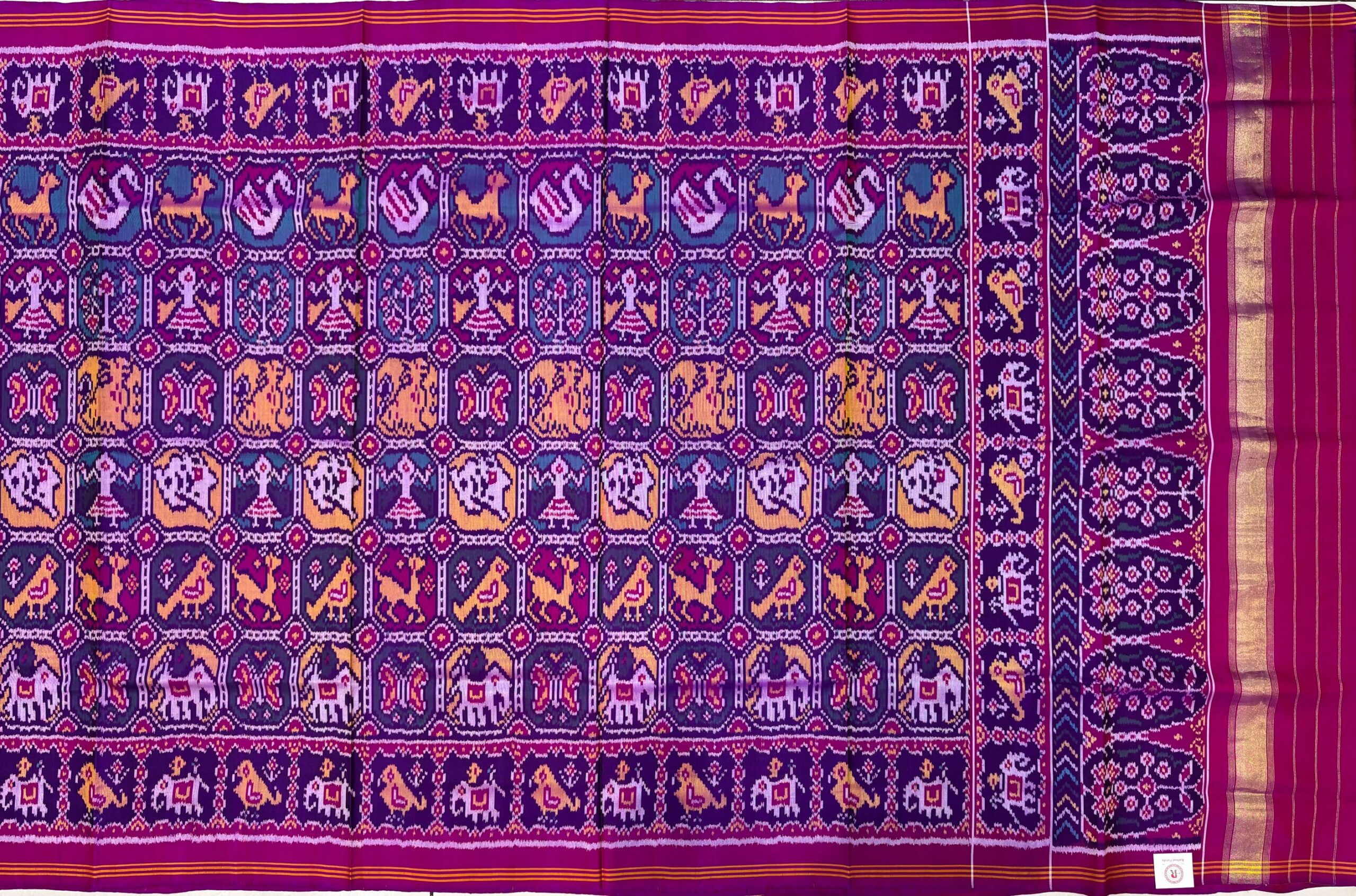 Purple Narikunj Design Patola Saree - Image 5